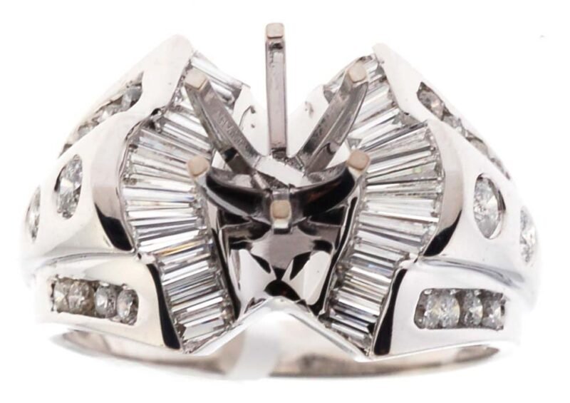 U690W - 14K White Gold Engagement Ring