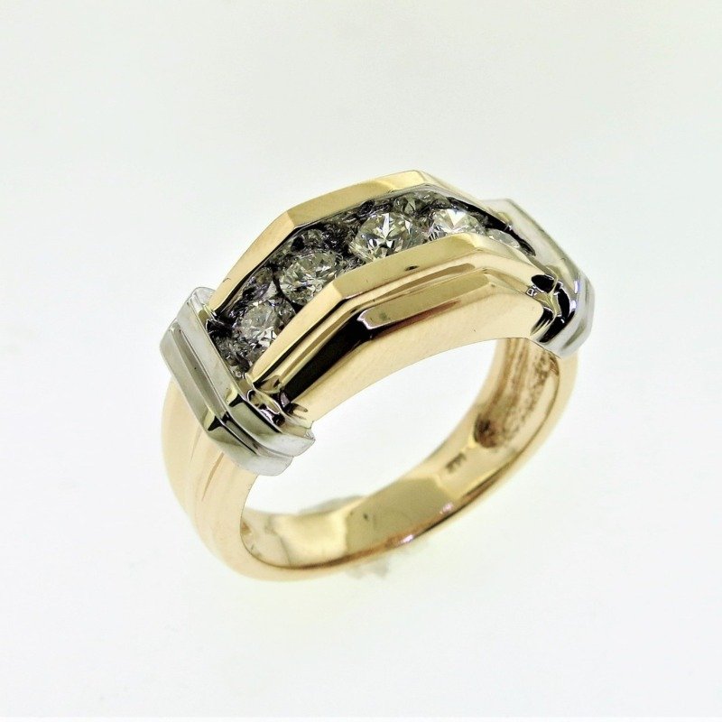 U733GYW23 - 14K Two Tones Gold Gents Ring