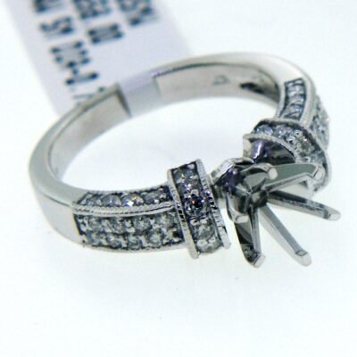 U798SMW - 14K White Gold Semi Mount Ring
