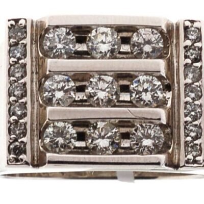 U952GW - 14K White Gold Gents Ring