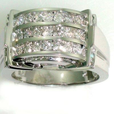 U982GMW - 14K White Gold Gents Ring