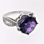 UB10032FWAM - 14K White Gold Colored Stone Ring