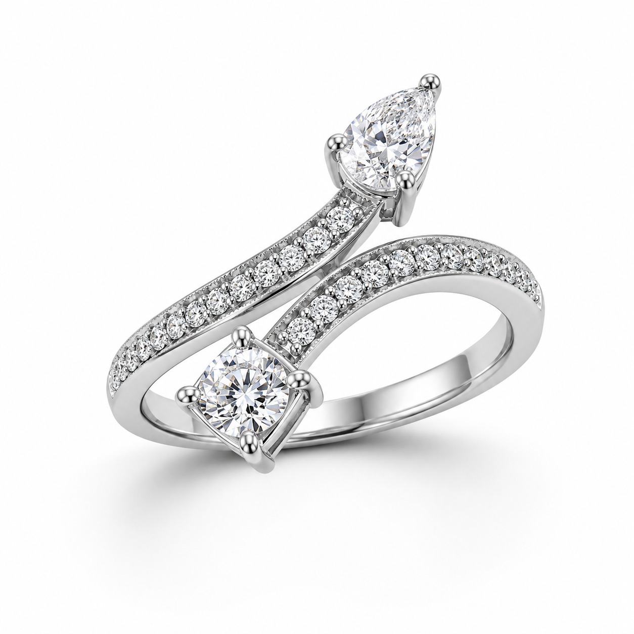 UB10039FW -White Gold Fashion Ring