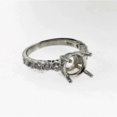 UB10046SMW1 - 14K White Gold Semi Mount Ring