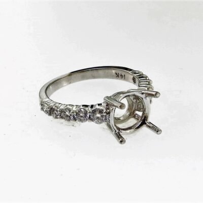 UB10046SMW -  White Gold Semi Mount Ring