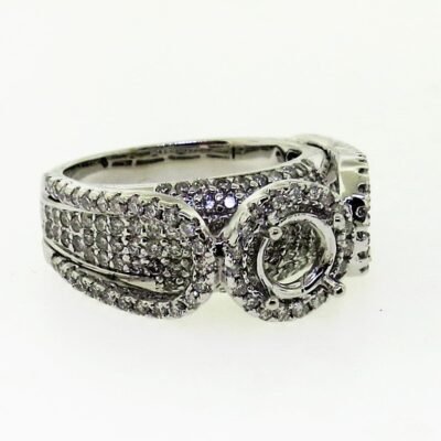 UB10087SMW - 14K White Gold Semi Mount Ring