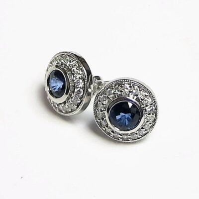UB10105EWJSA - 14K White Gold Stud Earrings