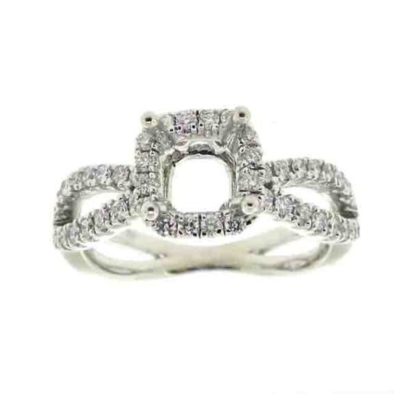 UB10127SMW1 - 14K White Gold Semi Mount Ring