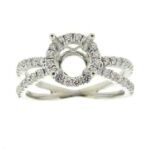 UB10128SMW - 14K White Gold Semi Mount Ring