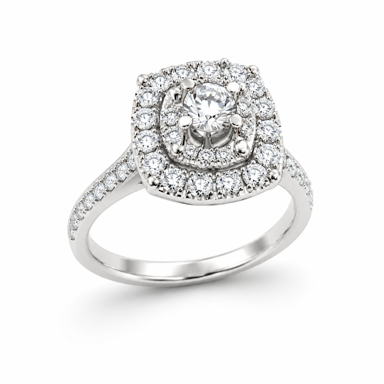 UB10143-3LSWBH -White Gold Engagement Ring