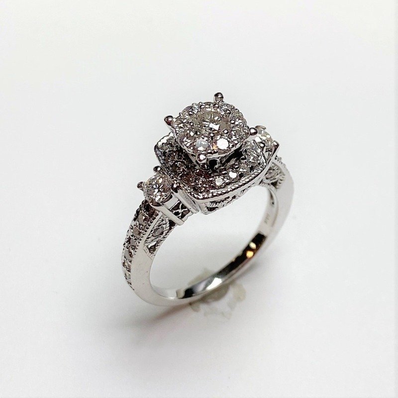 UB10166LSWBH - 14K White Gold Engagement Ring