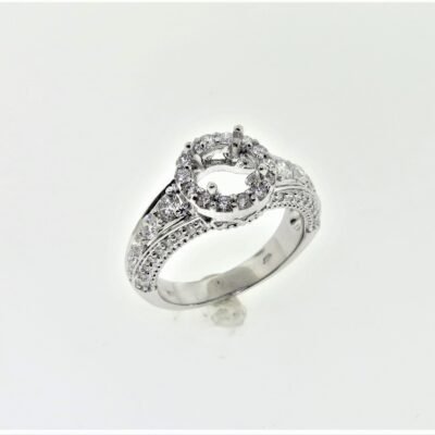 UB10258SMW53 - 14K White Gold Semi Mount Ring