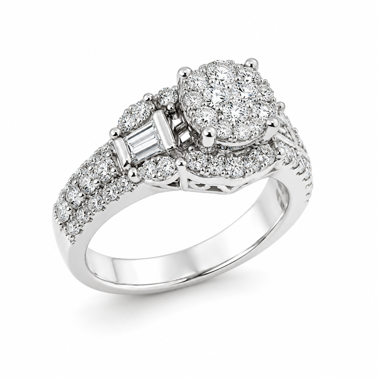 UB10294LSWBH521 -White Gold Engagement Ring