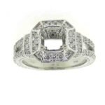 UB10317SMW53 - 14K White Gold Semi Mount Ring