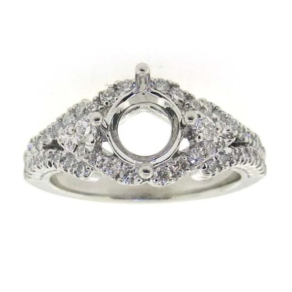UB10328SMW53 - 14K White Gold Semi Mount Ring