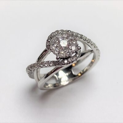 UB10369LSWBH53 - 14K White Gold Semi Mount Ring