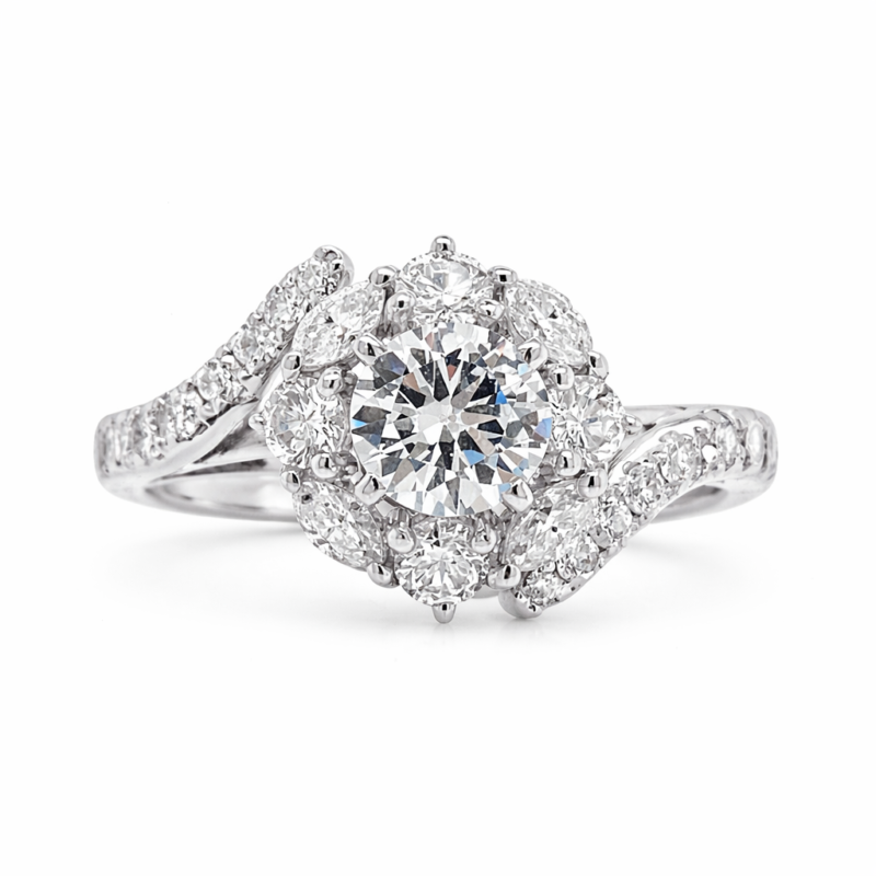 UB10370LSWBH53 - 14K White Gold Engagement Ring