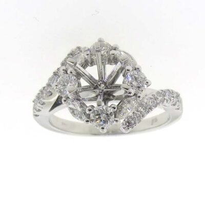 UB10370SMW53 - 14K White Gold Semi Mount Ring