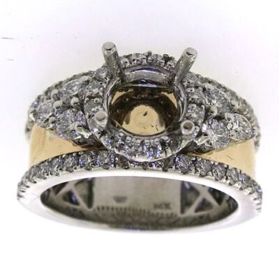 UB10418SMWY53 - 14K Two Tones Gold Semi Mount Ring