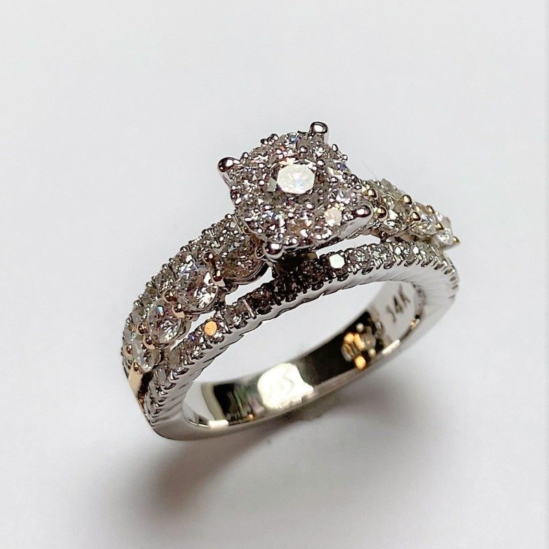 UB10426LSWYBH - 14K Two Tones Gold Bridal Set Ring