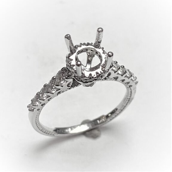 UB10451SMW53 - 14K White Gold Semi Mount Ring