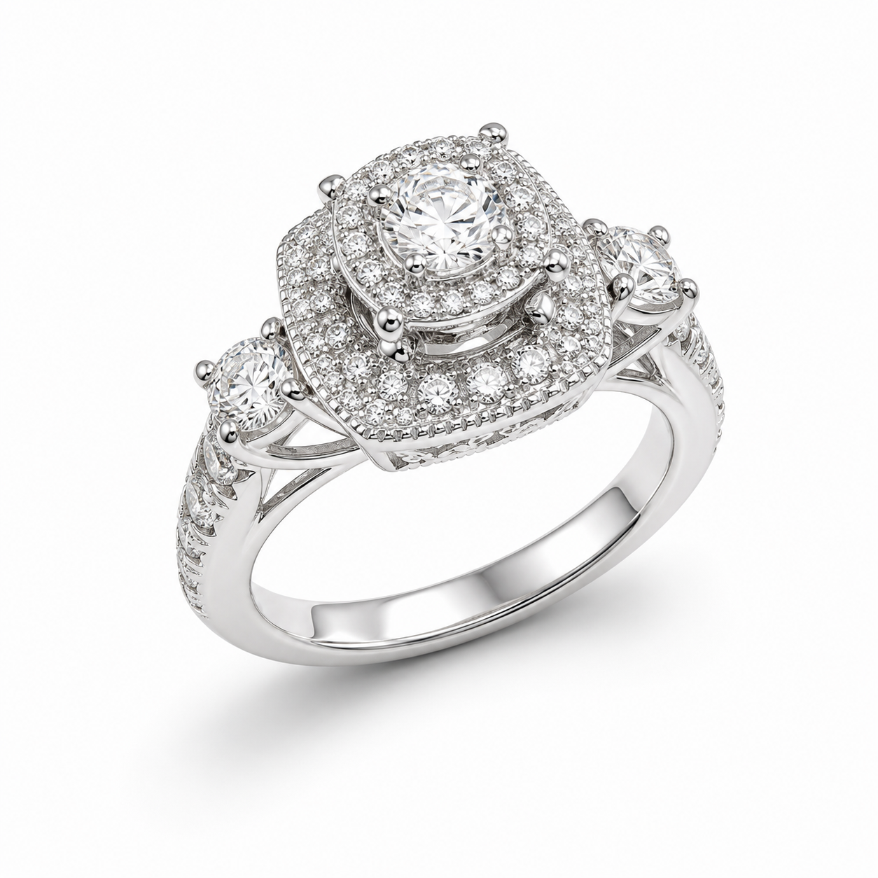 UB10452LSWBH -White Gold Engagement Ring