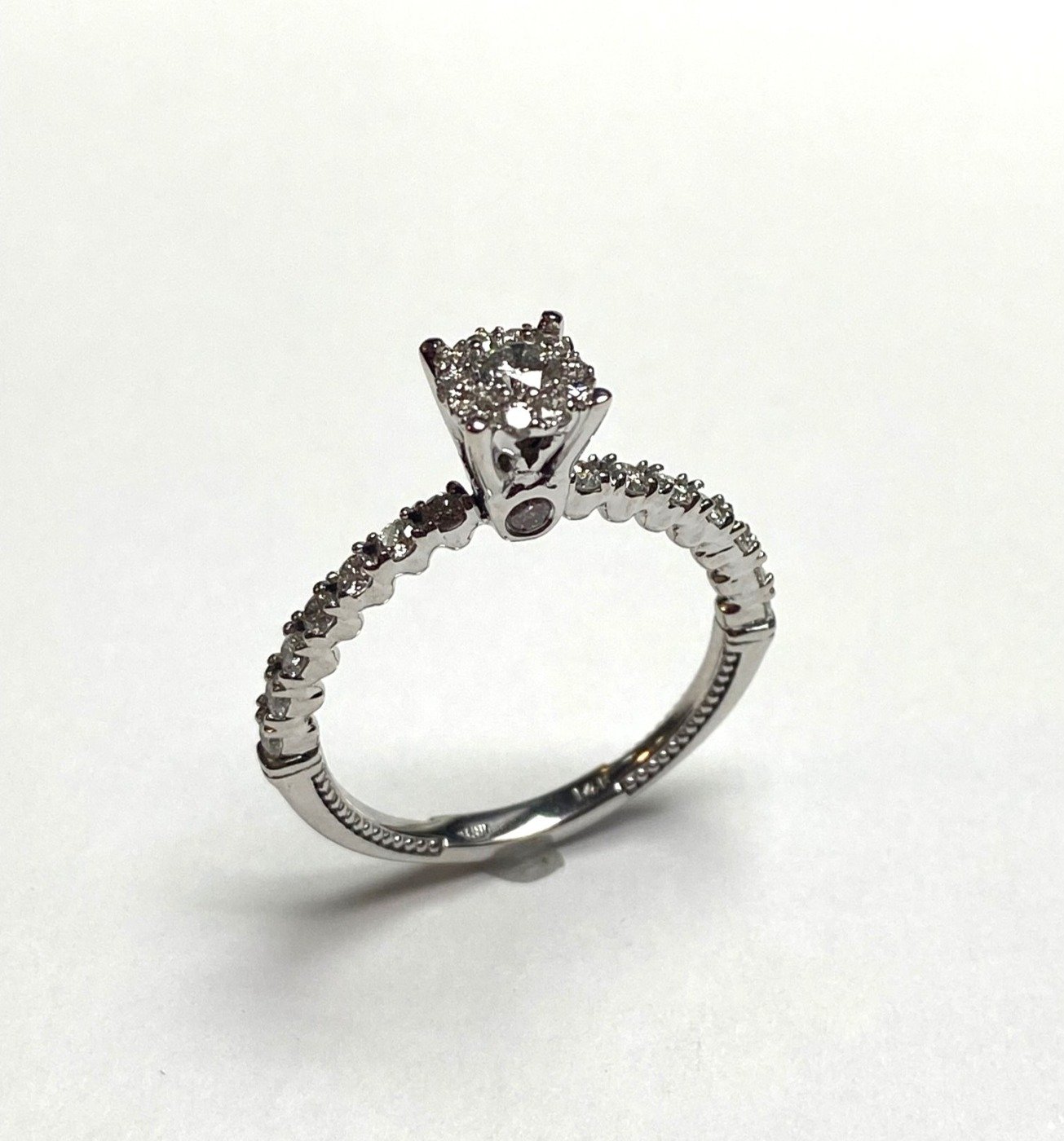 UB10470LSWSH - 14K White Gold Engagement Ring