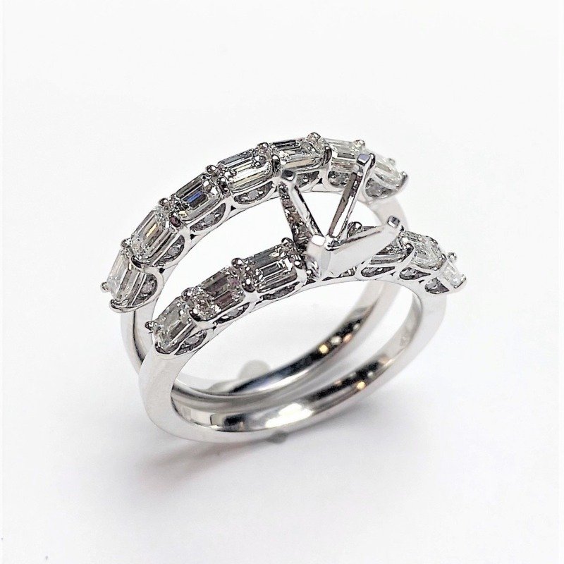 UB10472SMTW - 14K White Gold Bridal Set Ring