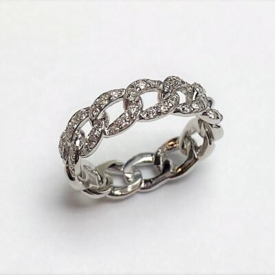 14K White Gold Wedding Band