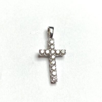 UB10546PKW - 14K White Gold Cross Pendant