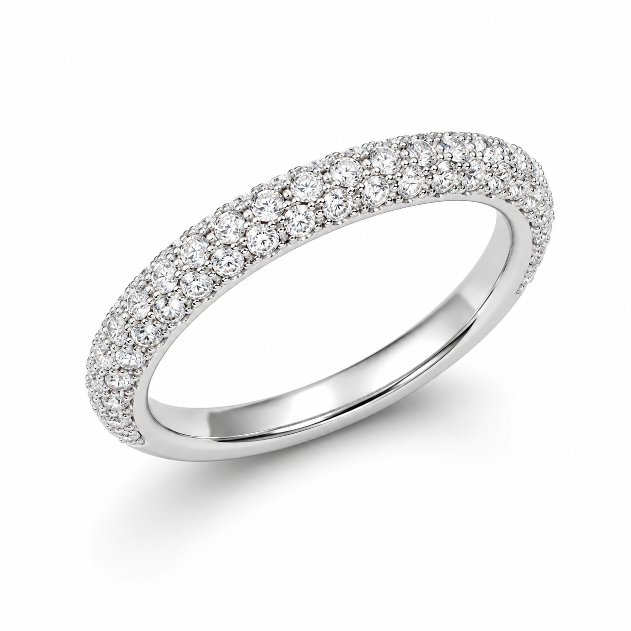 UB10549LTW -White Gold Wedding Band