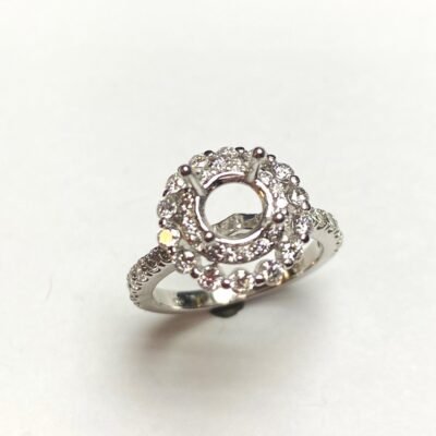 UB10566SMW - 14K White Gold Semi Mount Ring