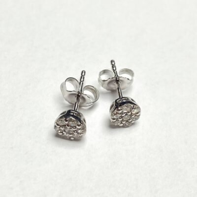 UB10590EW - 14K White Gold Stud Earrings