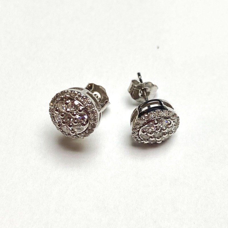 UB10591EW - 14K White Gold Stud Earrings