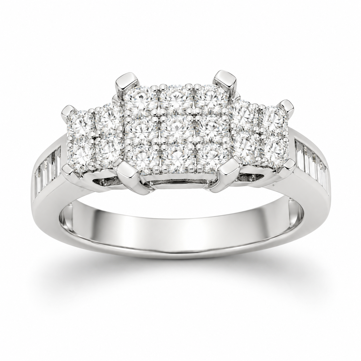 UB3081FRW -White Gold Fashion Ring
