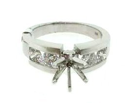 UB5000SMW-1 - 14K White Gold Semi Mount Ring