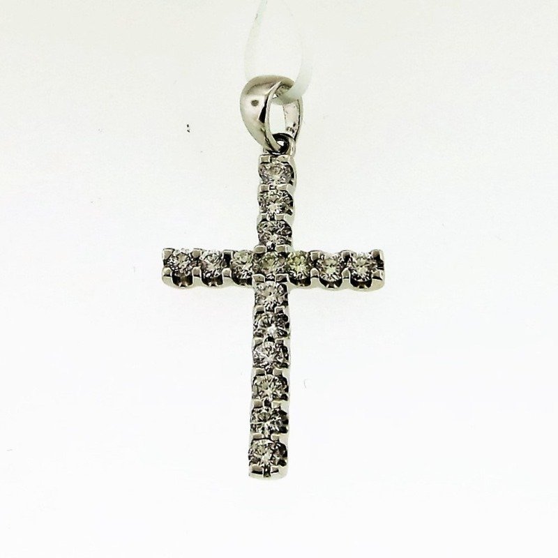 UB5444PKW53 - 14K White Gold Cross Pendant