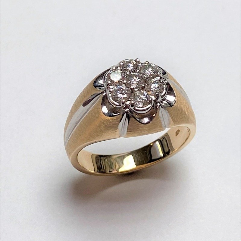 UB5456GKY - 14K Yellow Gold Gents Ring