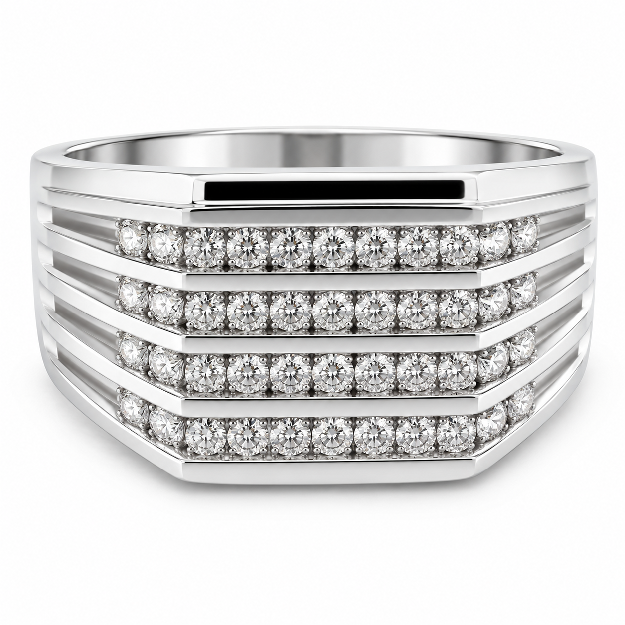 UB5629GW -White Gold Gents Ring