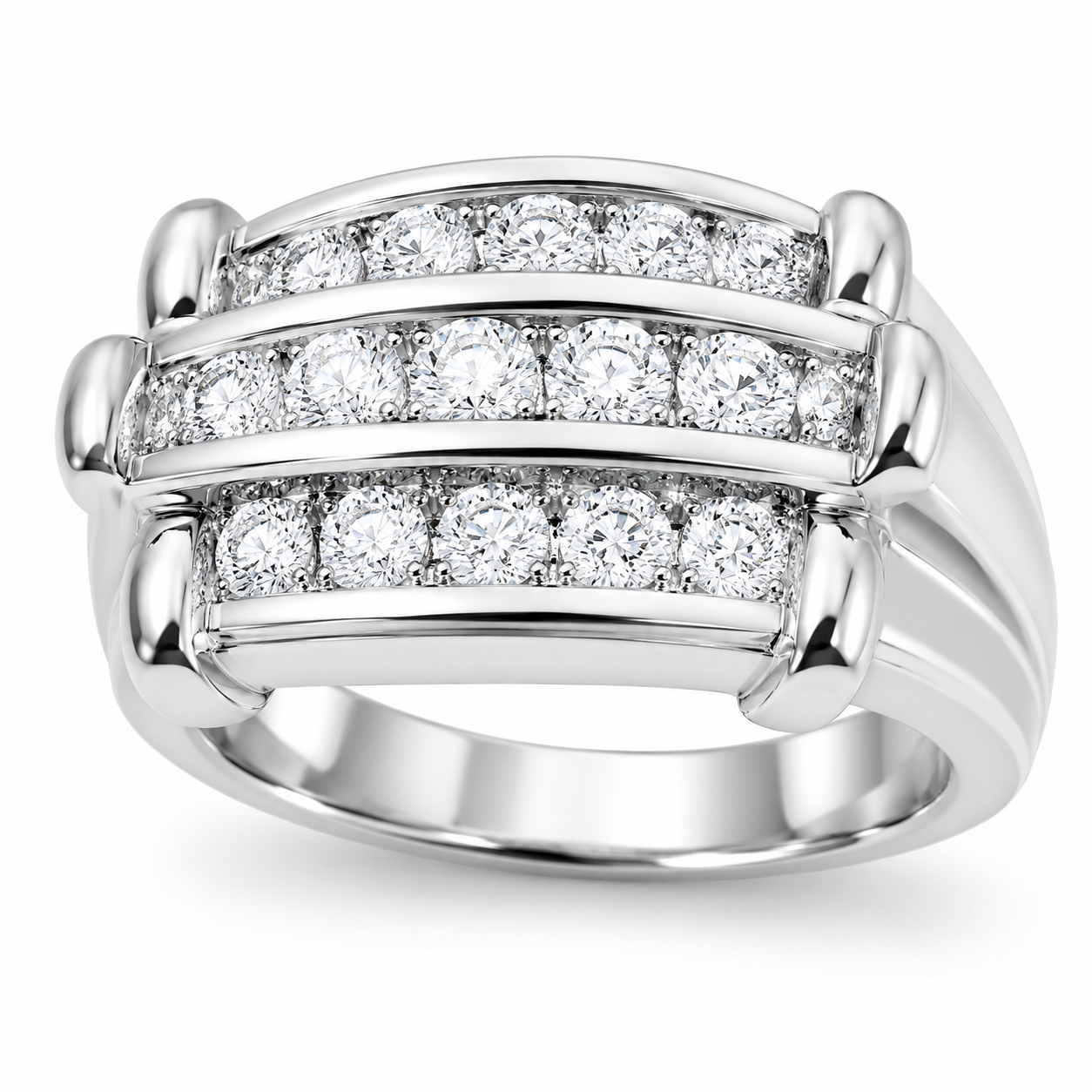 UB5756GW -White Gold Gents Ring