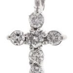 UB5869PW - 14K White Gold Cross Pendant