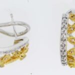 UB6033EK - 14K Two Tones Gold Huggies Earring