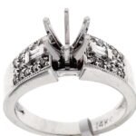 UB6445 - 14K White Gold Semi Mount Ring