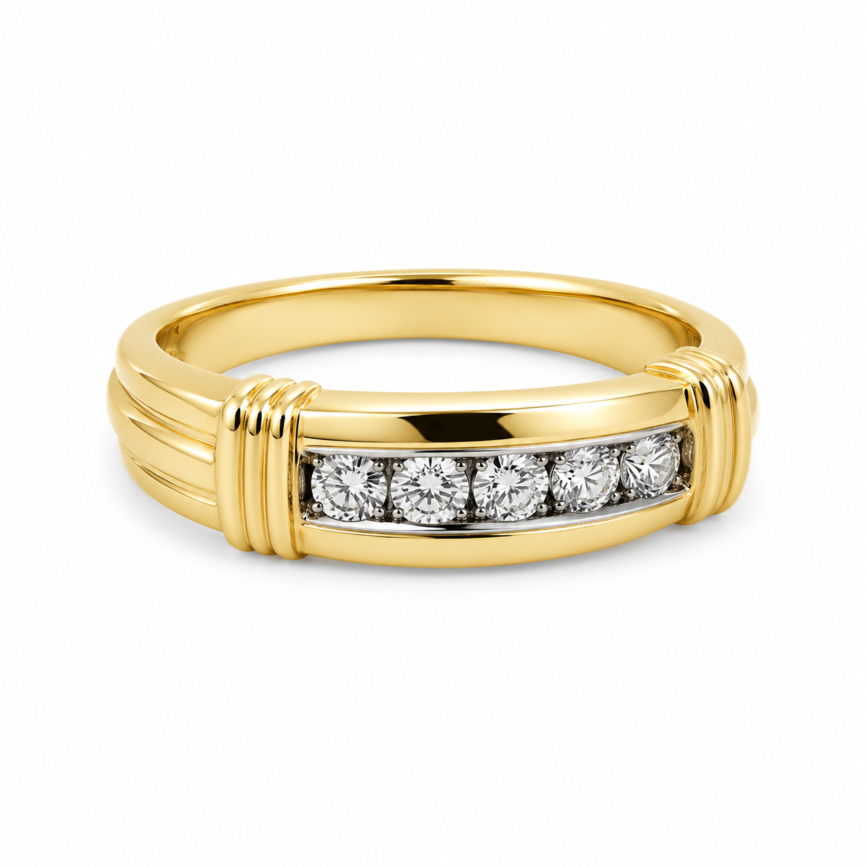 UB6607GY - Yellow Gold Gents Ring