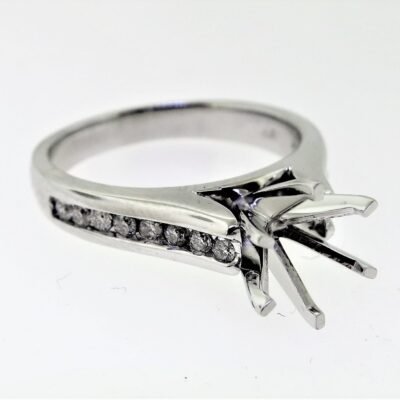 UB6672SMW - 14K White Gold Semi Mount Ring