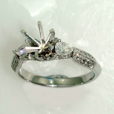 UB6841SMW - 14K White Gold Semi Mount Ring