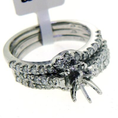 UB6857SMTW - 14K White Gold Semi Mount Ring