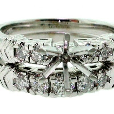 UB7123SMTW - 14K White Gold Semi Mount Ring