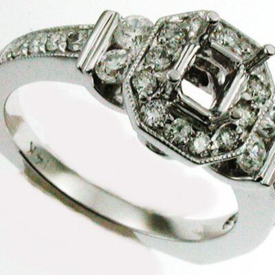 UB7140SMW - 14K White Gold Semi Mount Ring