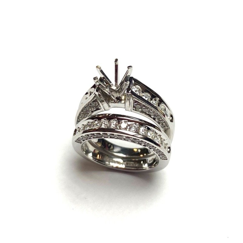 UB7177MSMTW - 14K White Gold Semi Mount Ring